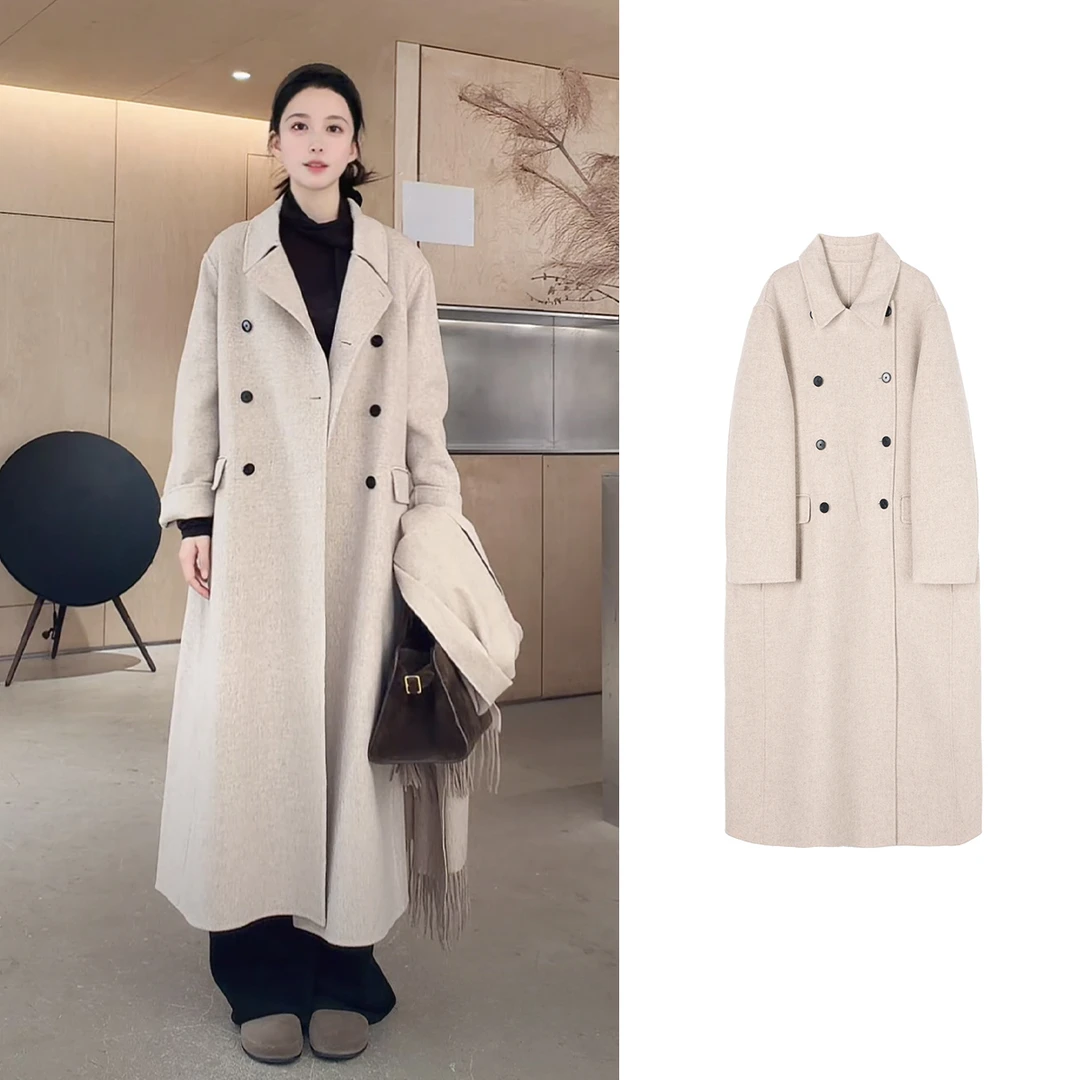 Z.blues【静静的你】双排扣羊毛羊绒双面呢大衣YZDFDG0345