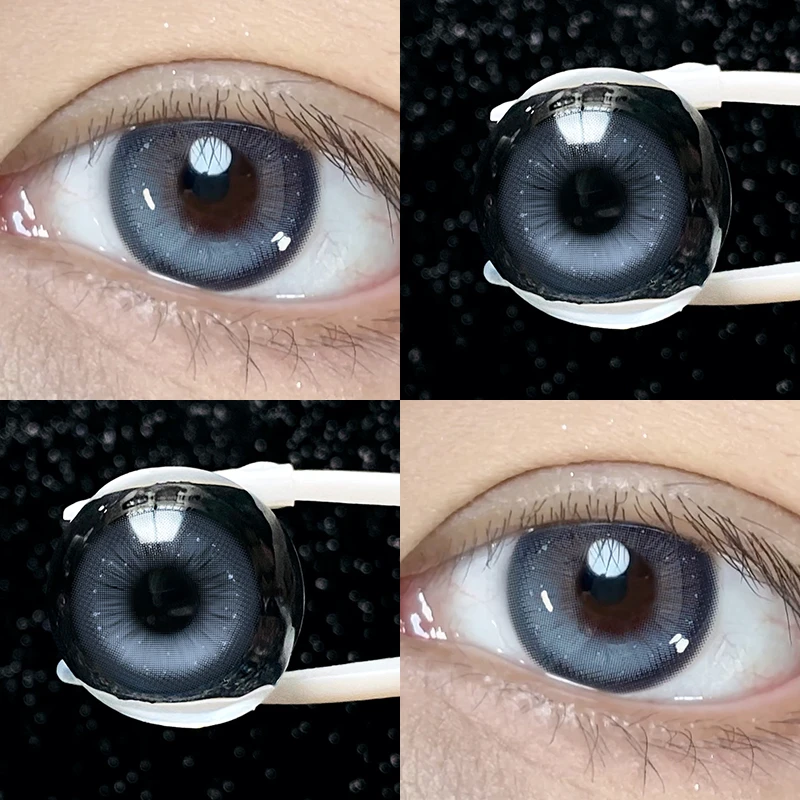 OVOLOOK半年抛小直径海边度假风蓝色美瞳冰沙星芒蓝隐形眼镜T2