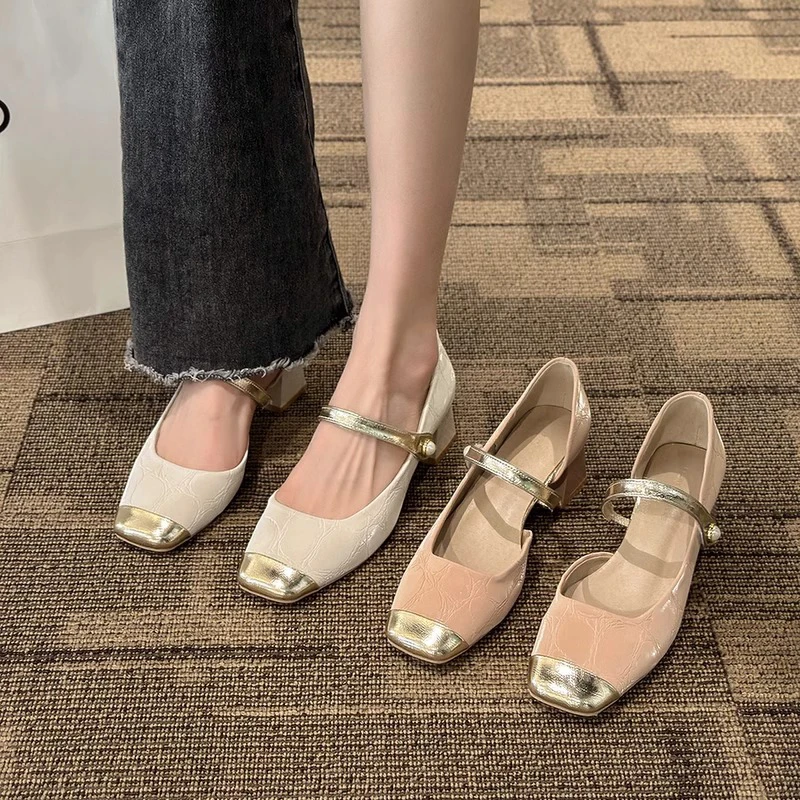 玛丽珍鞋2025新款春秋季配裙子粗跟高跟鞋百搭法式仙女鞋温柔单鞋