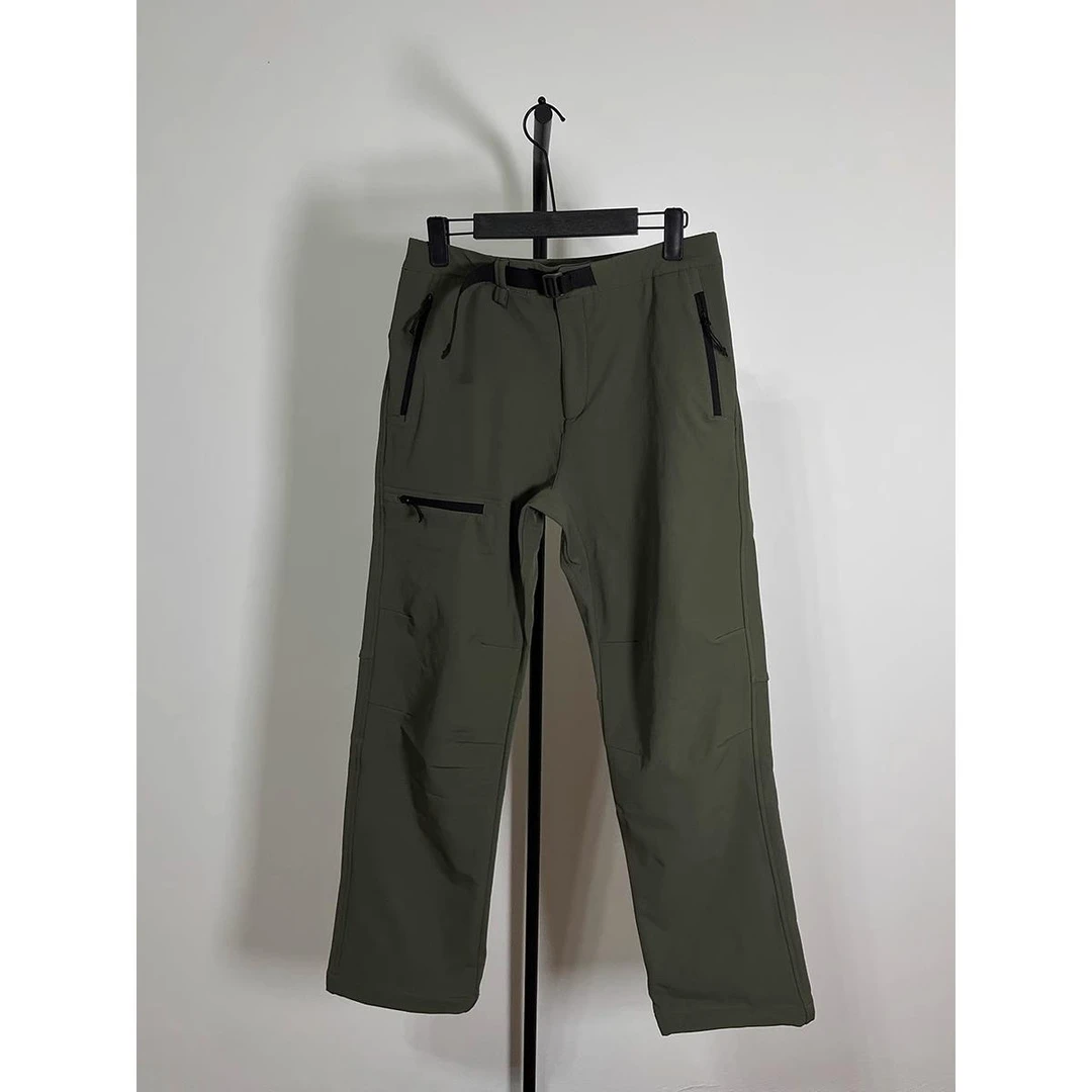 军绿色三防软壳工装冲锋裤男防风防水美式登山裤子拉链口袋运动裤