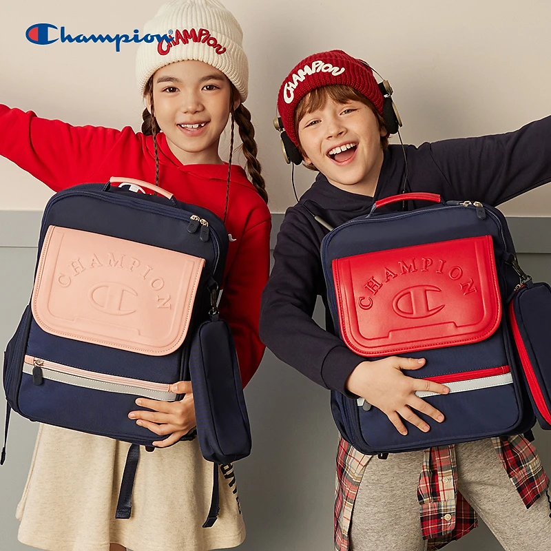 Champion秋季时尚大容量减压护脊反光条双肩包24YH04