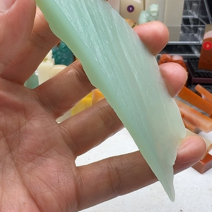 印石寿山石梅子青边角料