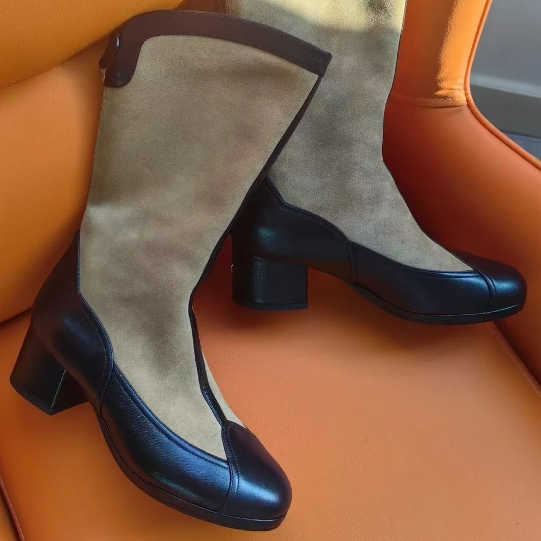 海外清关【海口保税仓发货】25A鹿皮骑士靴（真皮大底磨损不退换）