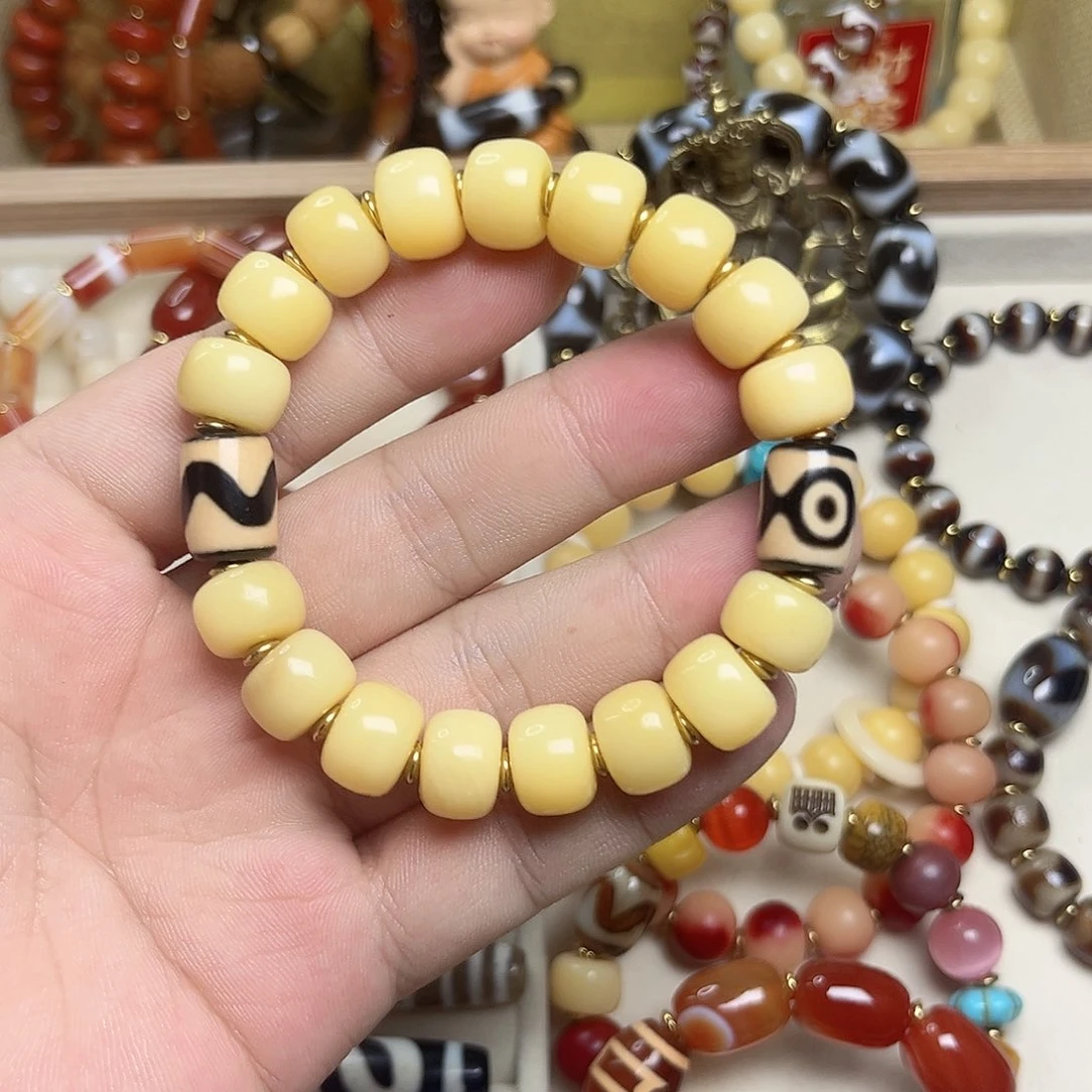 无合金牙白带两个珠子