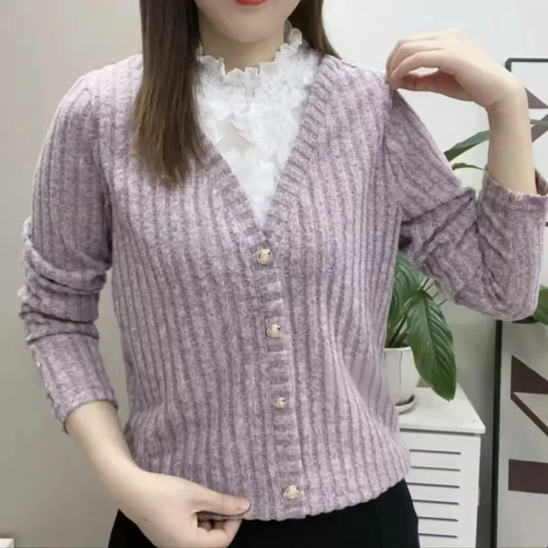 时尚欧货冬季2025百搭秋冬新款高领拼接蕾丝洋气显瘦长袖打底胖mm