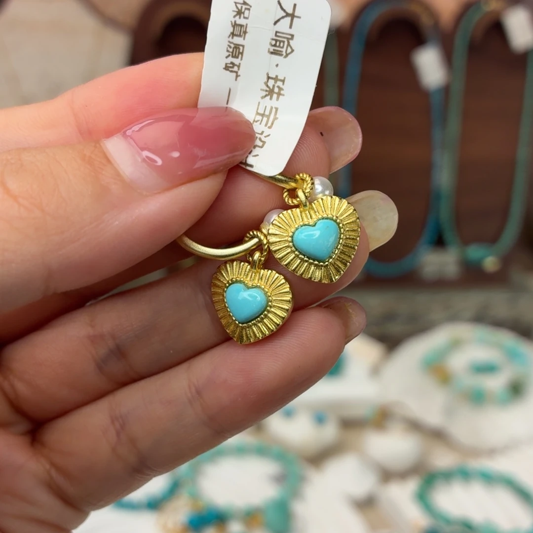 合金绿松石耳饰耳环