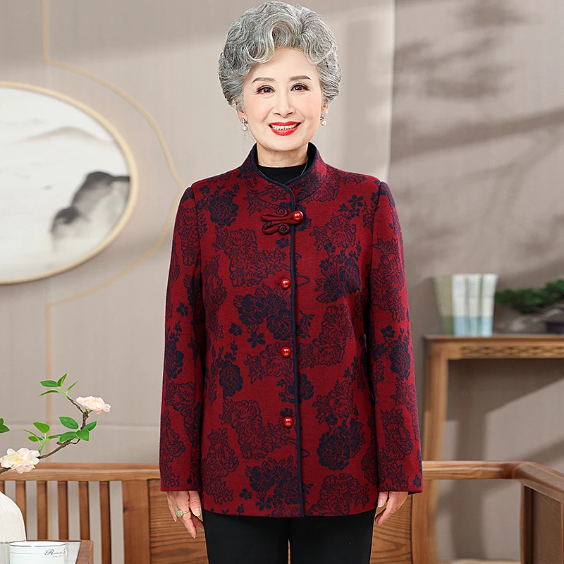 中老年妈妈春秋款外套老人春装上衣奶奶装秋装60-70岁衣服洋气