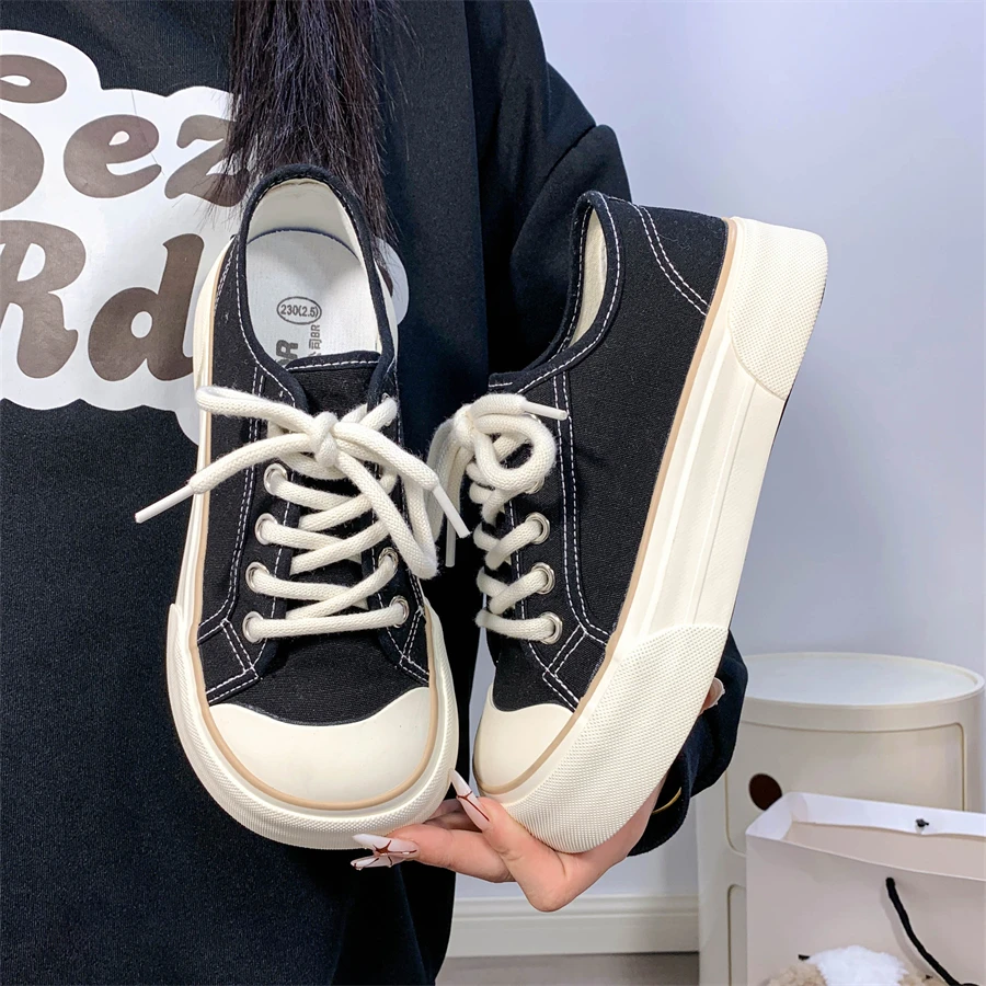 回力2025秋季女鞋帆布鞋女款新款薄款大头休闲板鞋布鞋小白鞋学生