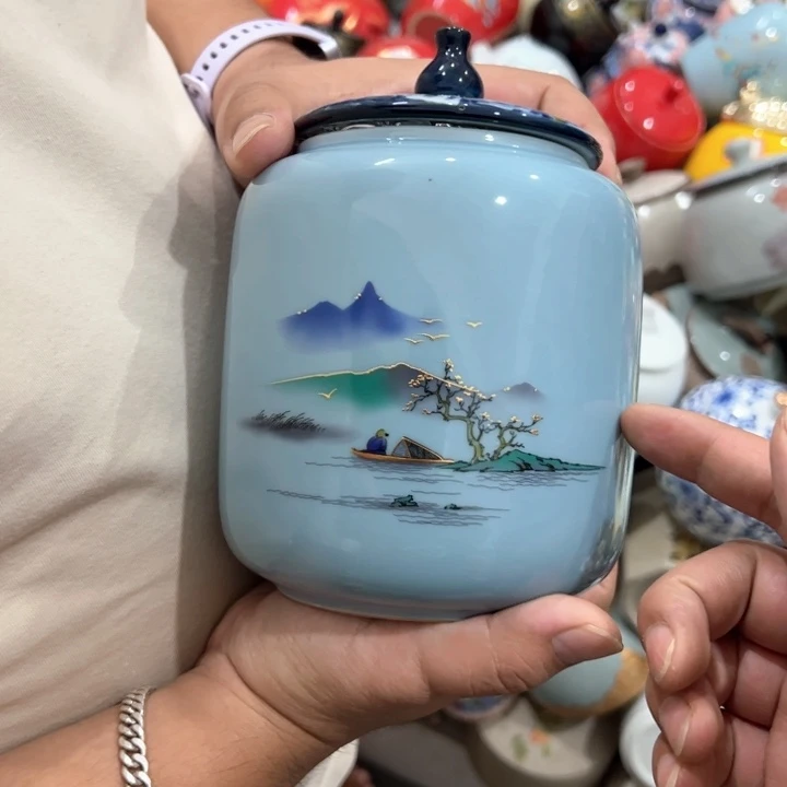 瑕疵福利品陶瓷茶叶罐介意勿拍