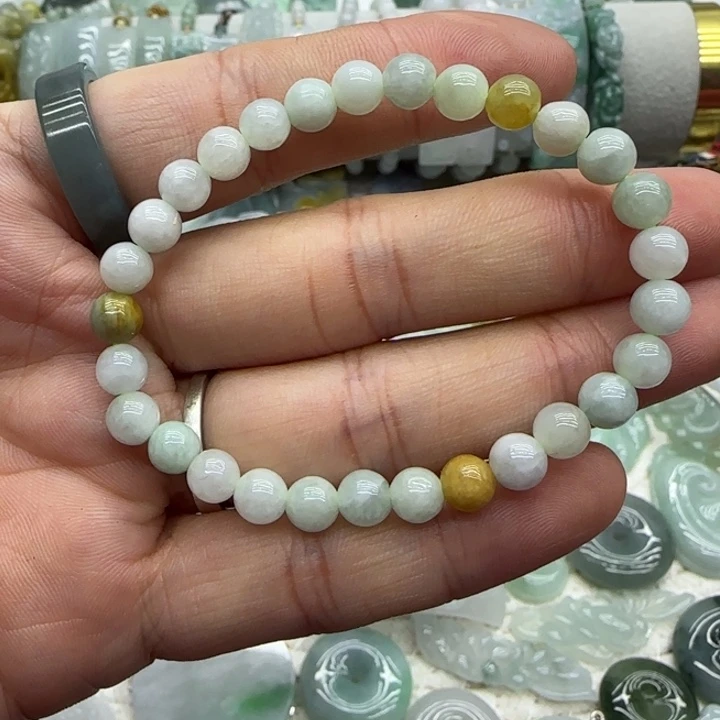 翡翠未镶嵌手链默认有纹裂