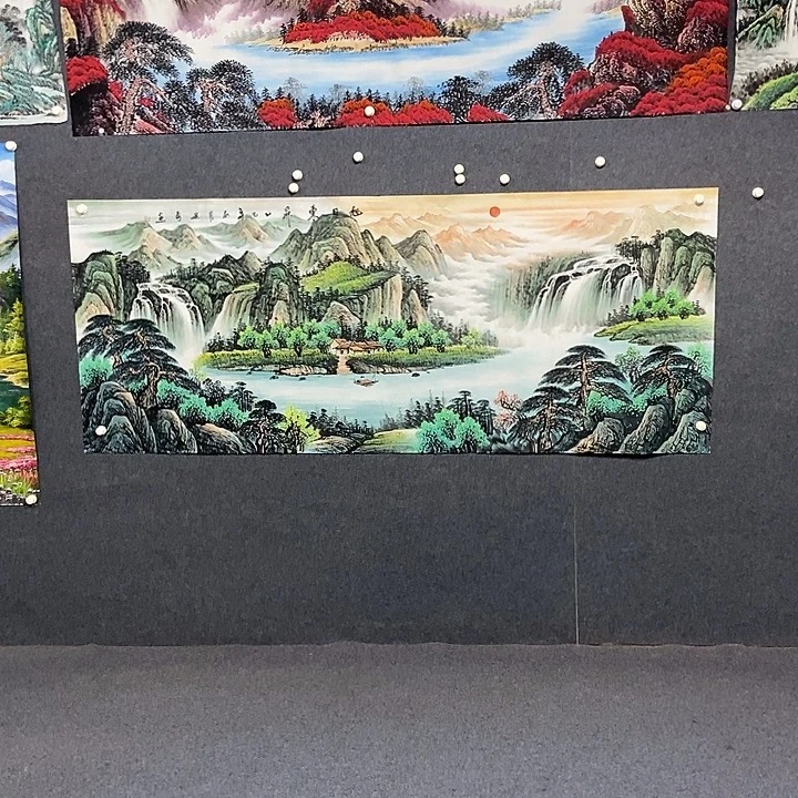 国画小八尺山水一副