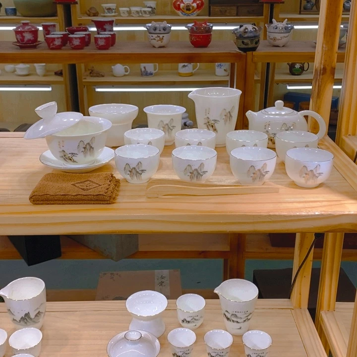 【不止】羊脂玉瓷茶具套装