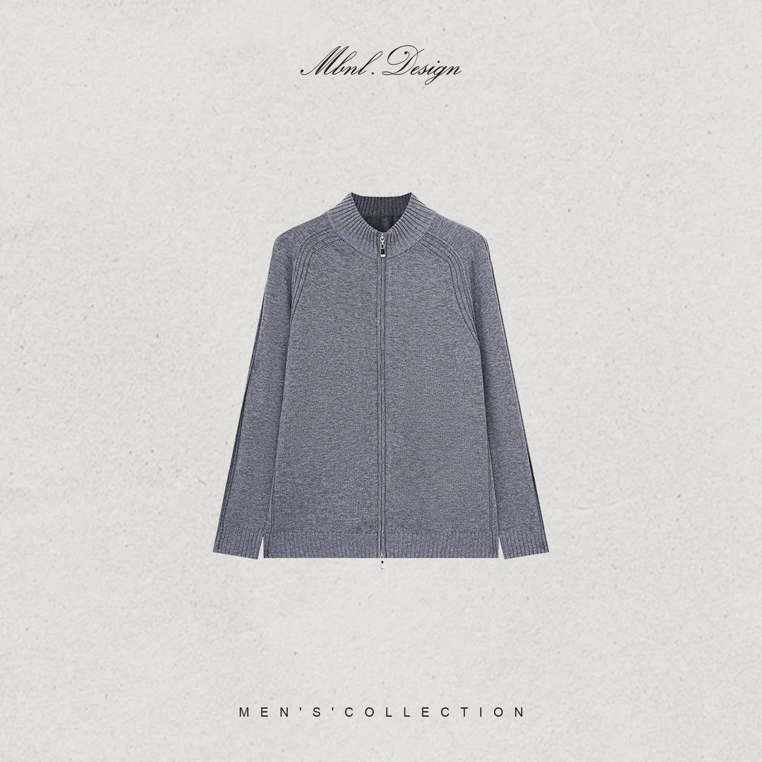 MBNL-F「隐形拉链」秦磊男装-时尚简约羊毛混纺立领款外套JX39