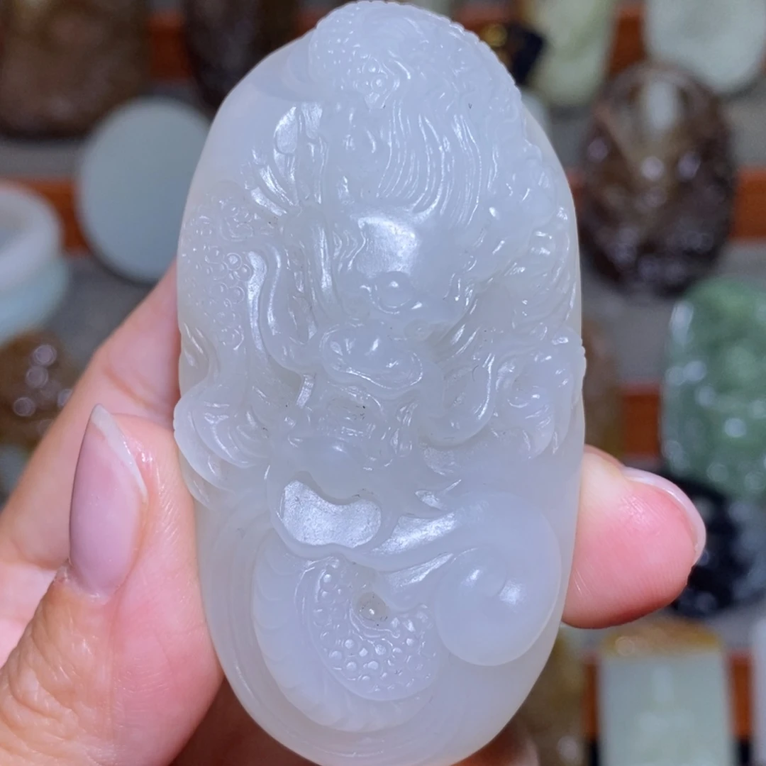 吊坠(不含链)未镶嵌和田玉（白玉）手把