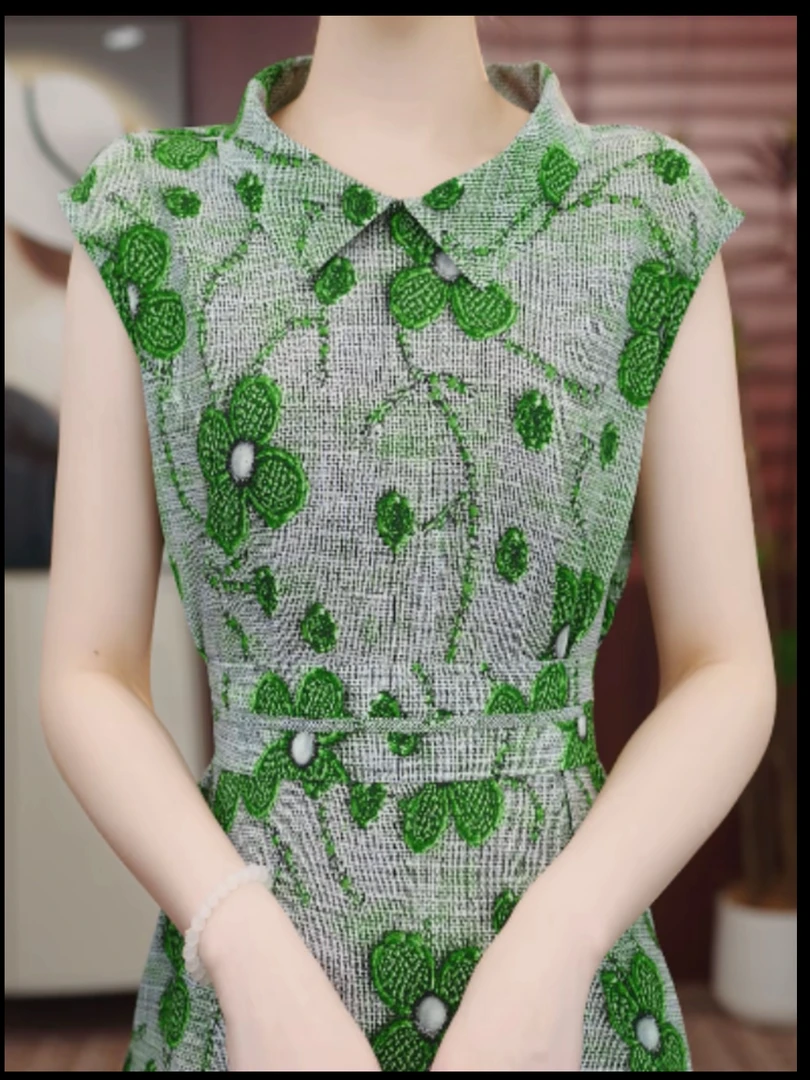 [送腰封]2025新款减龄青枝绿叶百搭连衣裙【2025A】