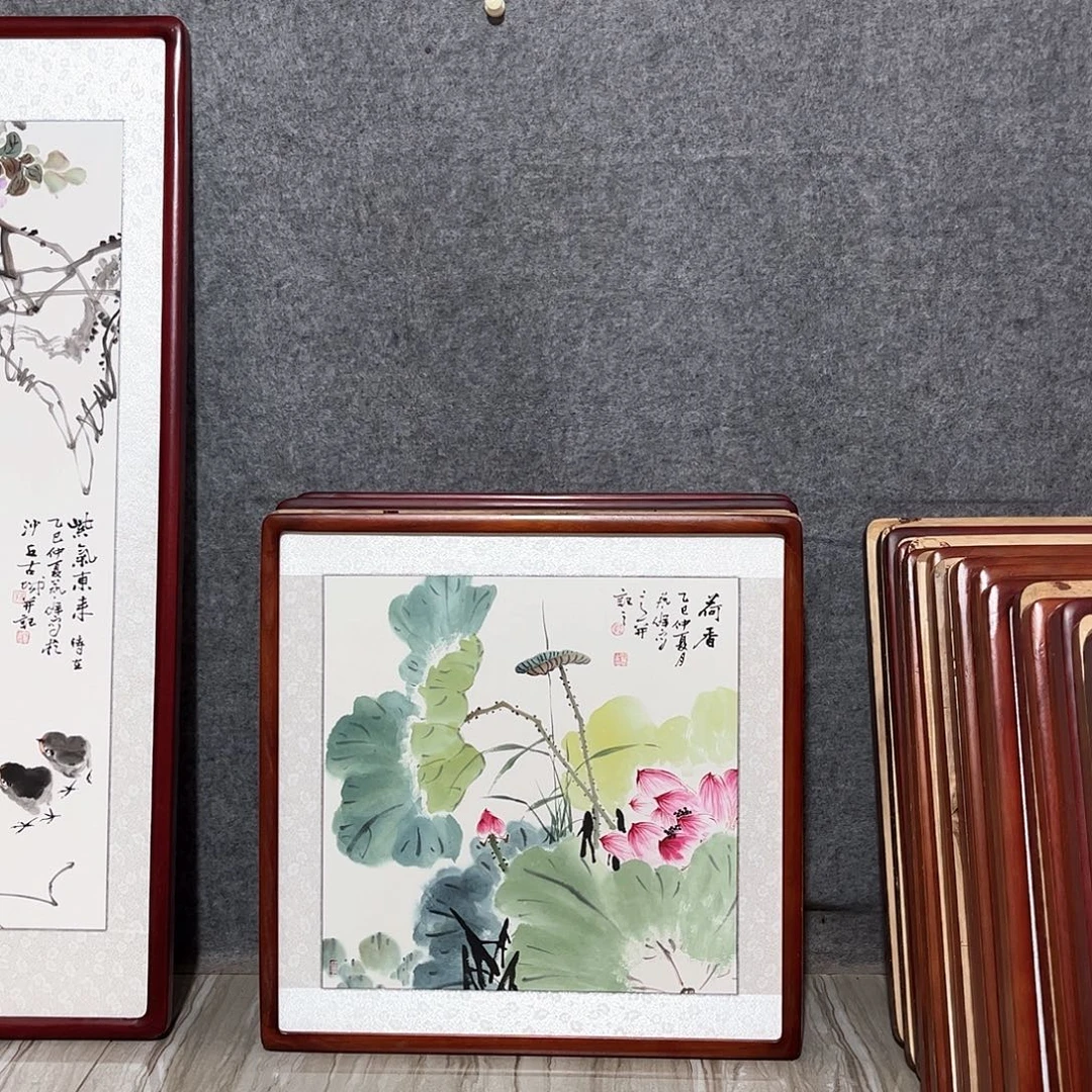 国画书画作品带框63×63