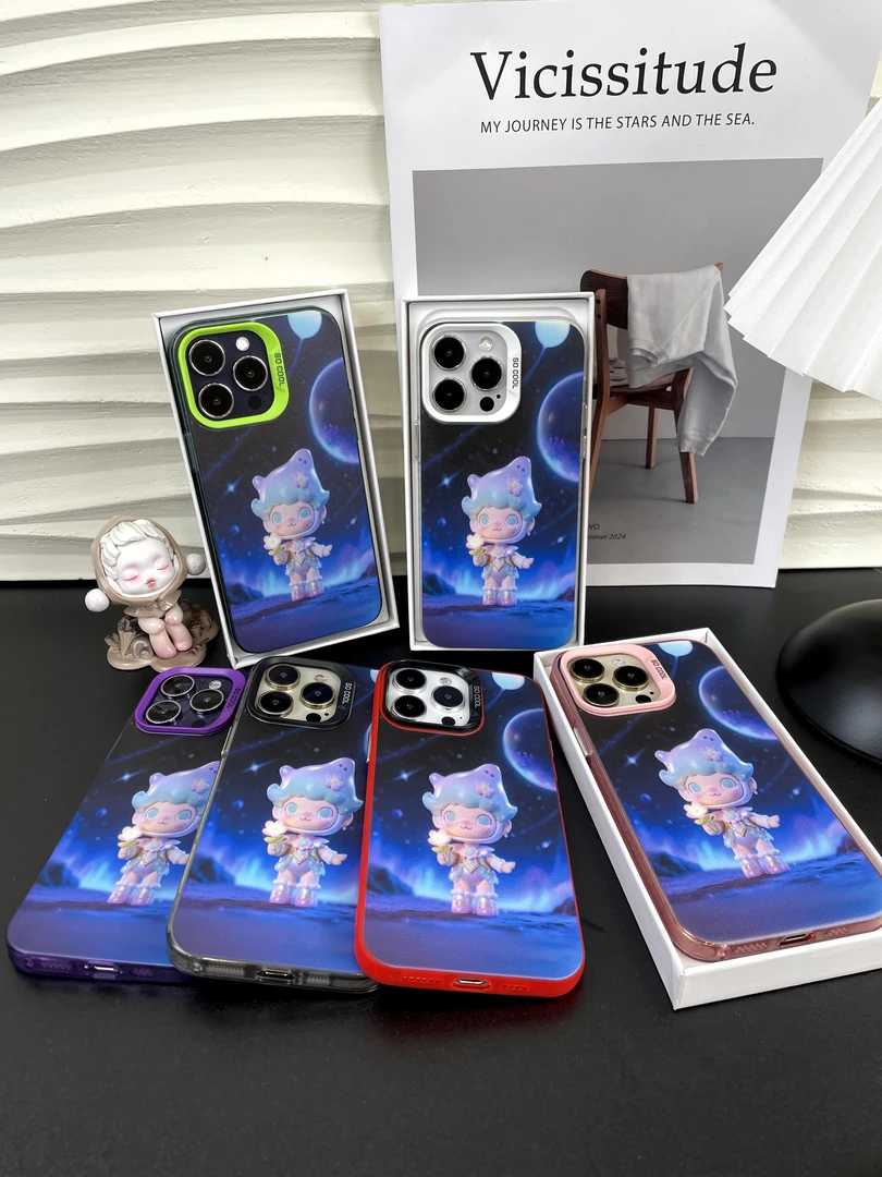 发光玛特适用iPhone16手机壳新款15可爱13Promax卡通14防摔彩银壳