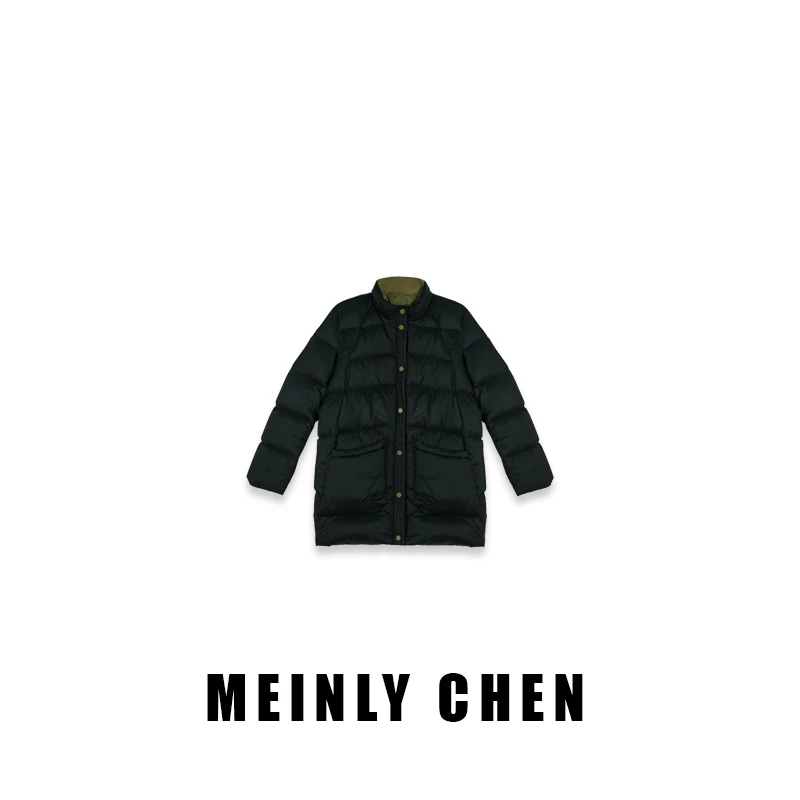 【MEINLY  CHEN】【绿野仙踪】高端设计师款时尚中长款鹅绒服8824679