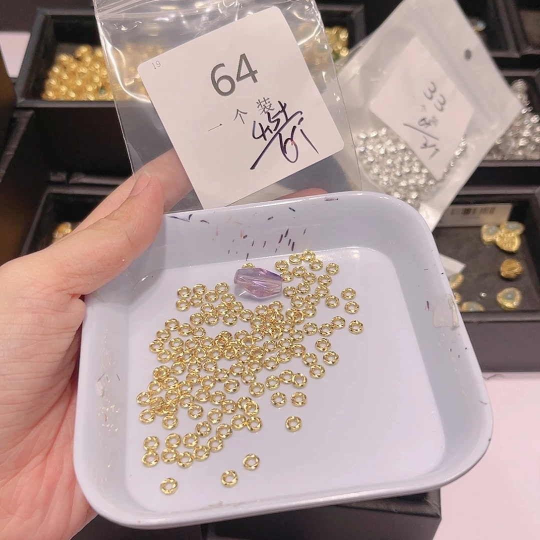 紫晶珠宝半成品银S925镀金镶嵌64