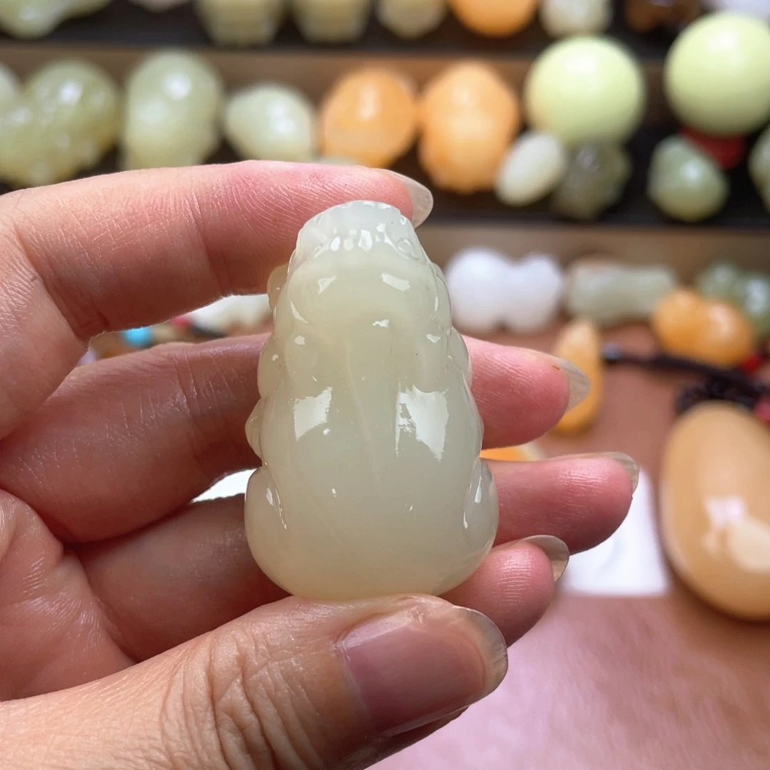 石材天然古青石手把件
