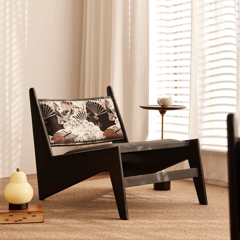 黛也家具袋鼠椅阳台休闲椅单人沙发小矮椅卧室懒人椅民宿中古诧寂