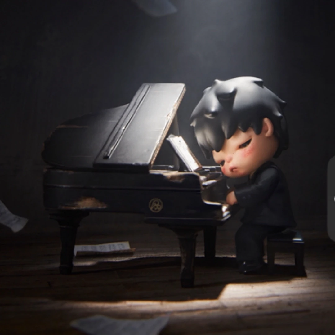 hirono小野 钢琴师手办  可爱艺术  潮流公仔 8cm 非原版