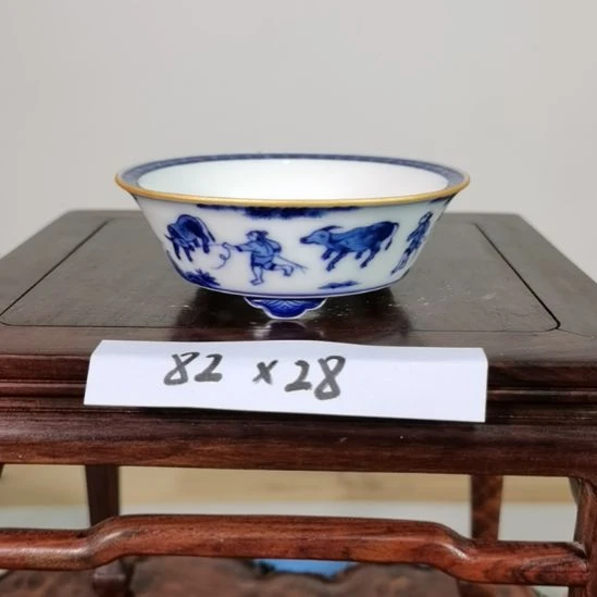 陶手工手绘大德堂釉盆
