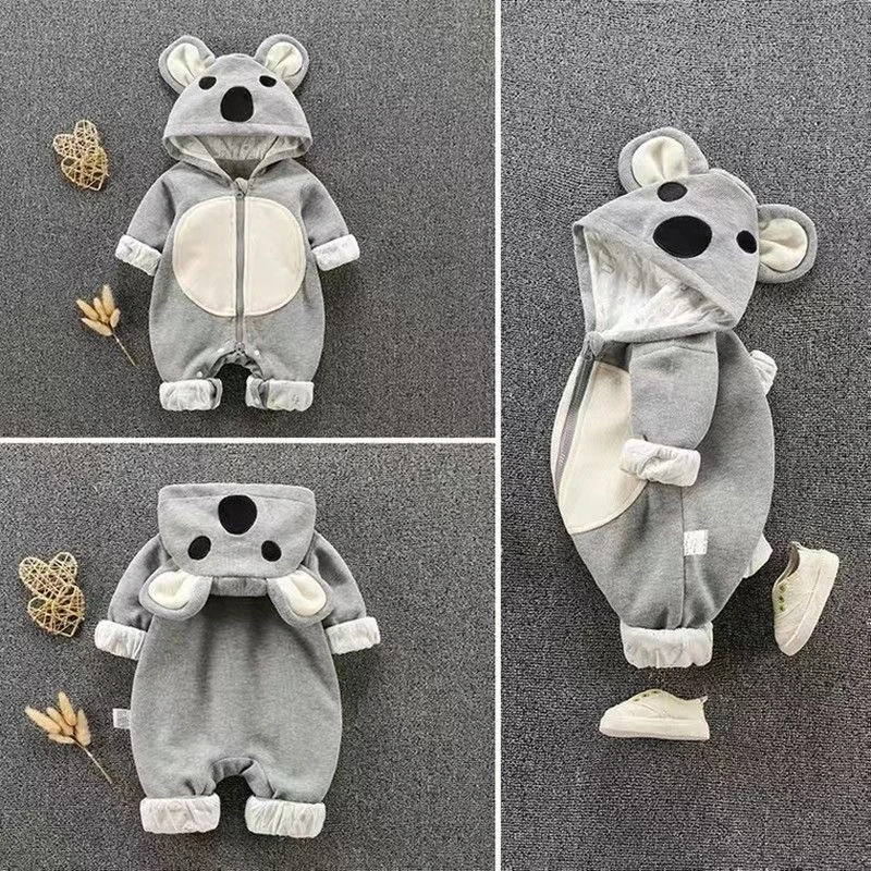 婴儿连体衣春秋新生儿长袖男女宝宝超萌卡通秋装衣服新生儿外出服