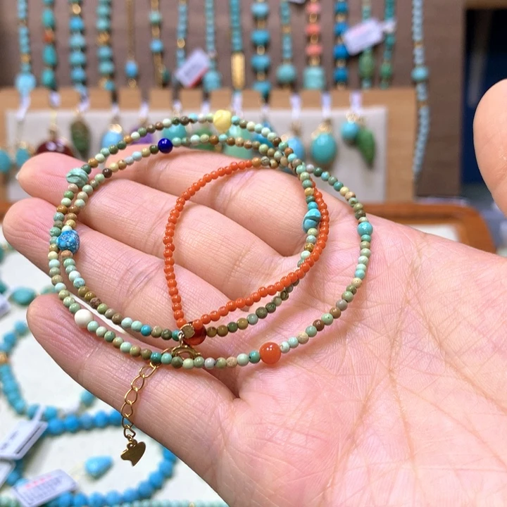 南红玛瑙银S925镀金镶嵌项链