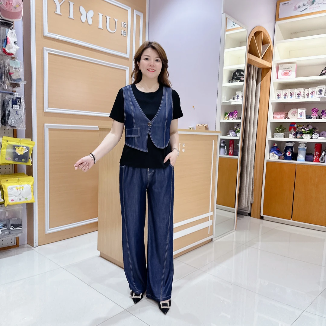 高档时尚套装6-5561/9367女夏季休闲减龄舒适两件套/衣60,裤104