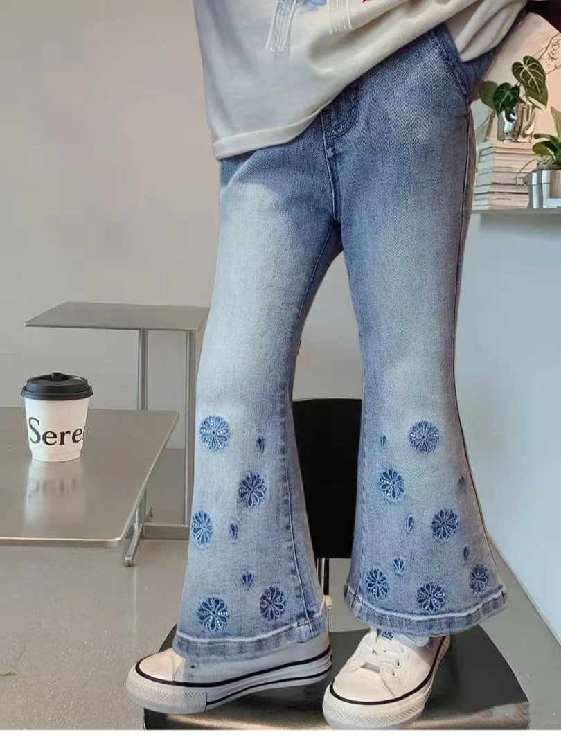 童装女童牛仔裤2025秋季新款中小童儿童裤子修身弹力女宝长裤