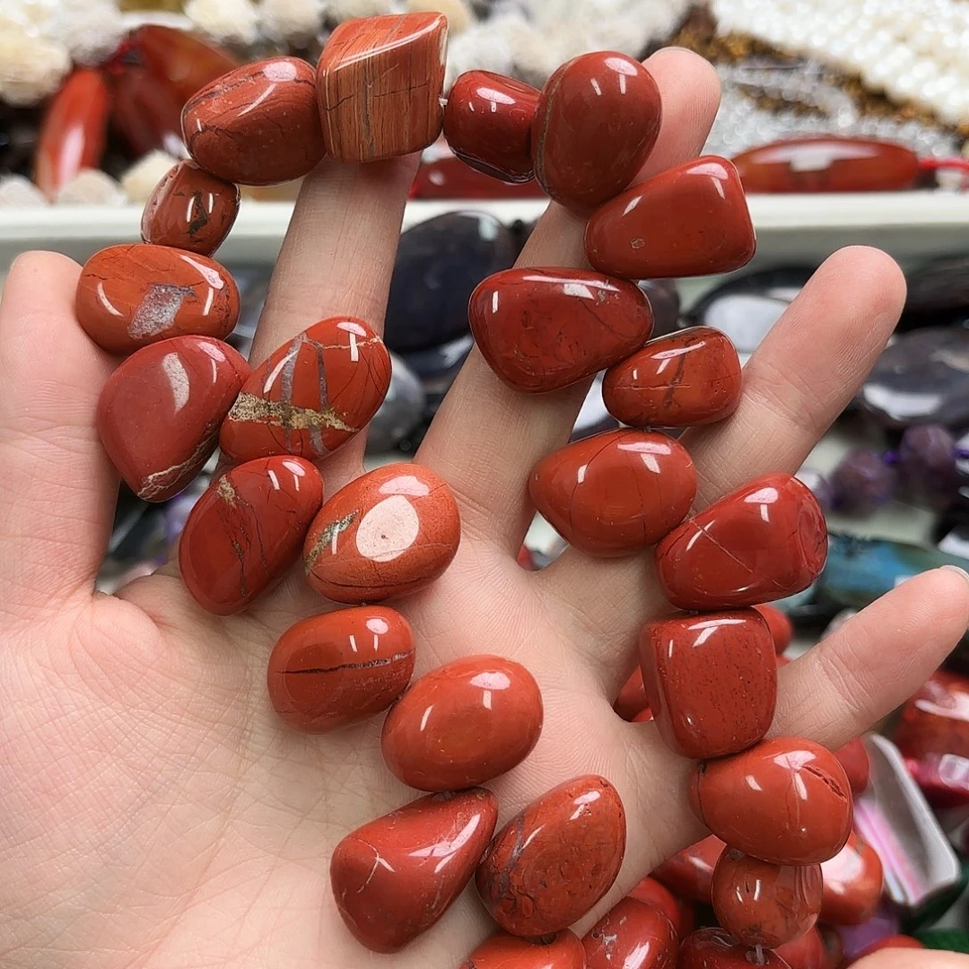 玛瑙/玉髓未镶嵌珠宝半成品红石大孔珠随行一条