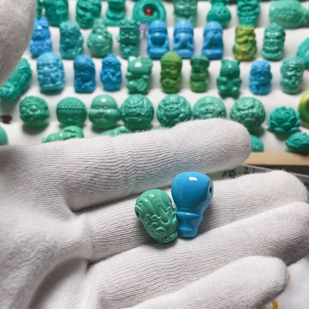 D****n手工雕刻配珠11.6貔貅三通，12.2蓝色三通