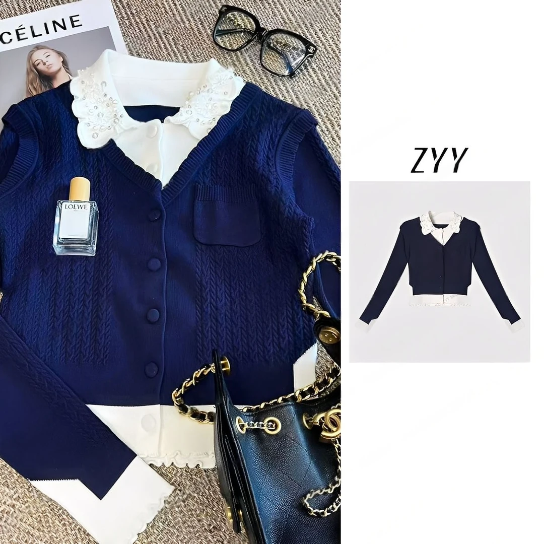 ZYY【莓枝漫旅】2025/S新品秋镂空工艺长袖针织开衫X25QZZ03323