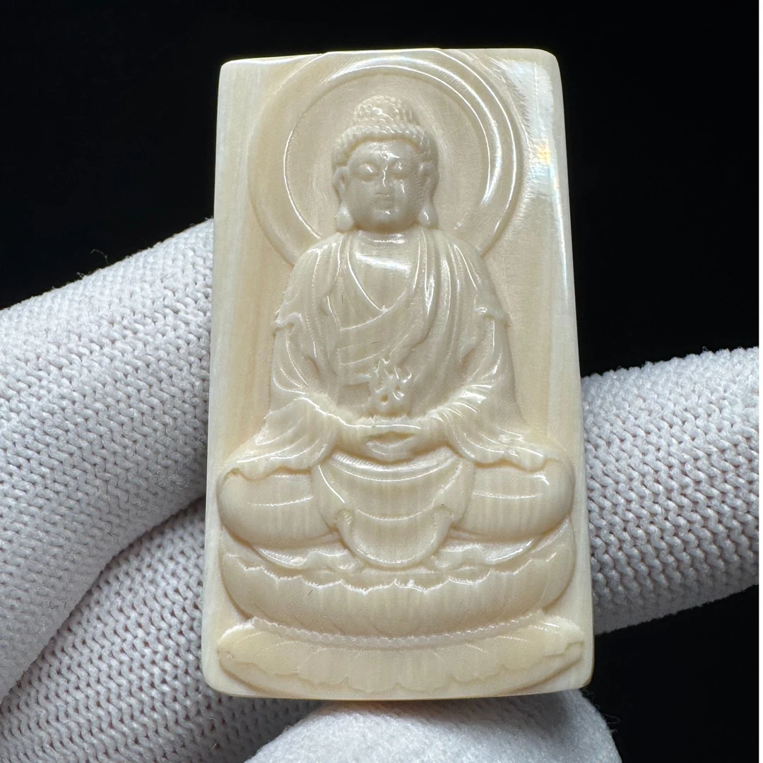 DK682天然猛犸牙雕刻牌45.3*25.6*9支持鉴定假一罚四