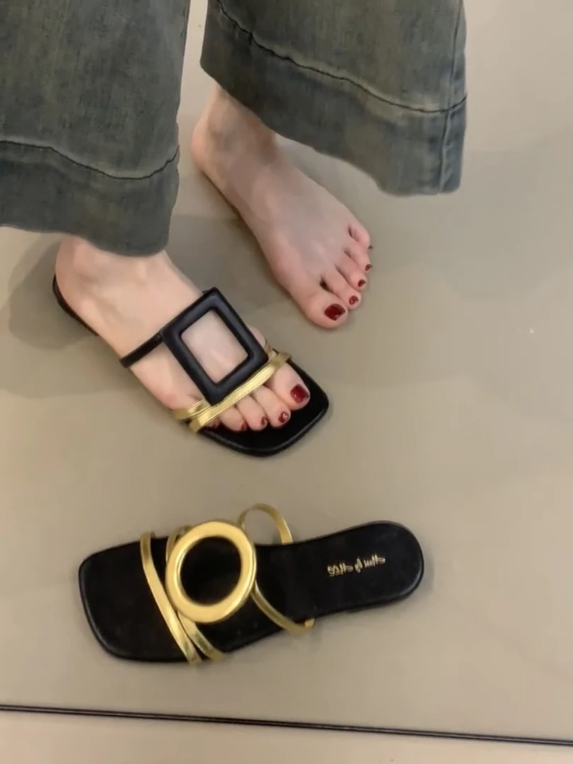 MLC-239-15 法式高级感小众拖鞋2025年新款夏季度假风凉拖