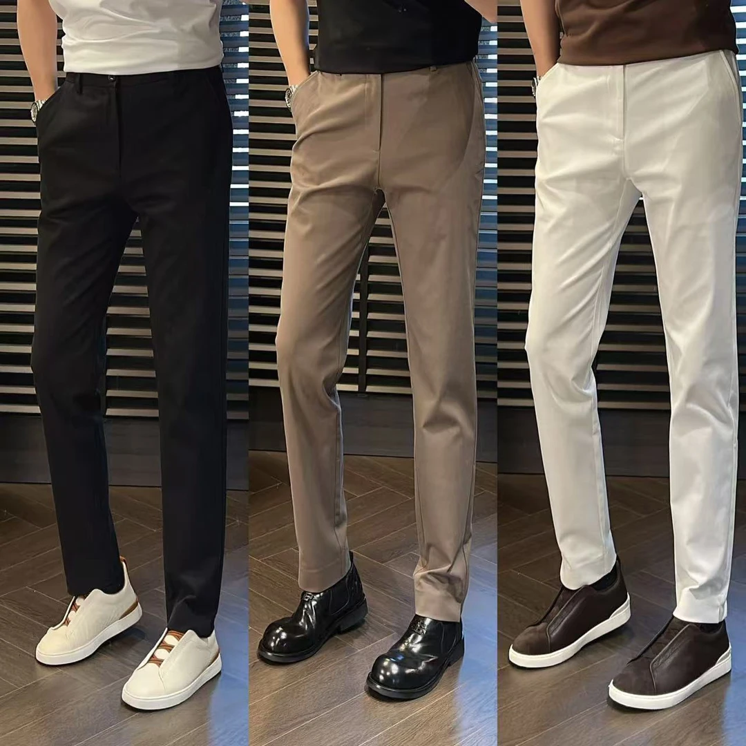東•Dongzi 轻奢丨春季新品丨修身款男士休闲西裤96061 F