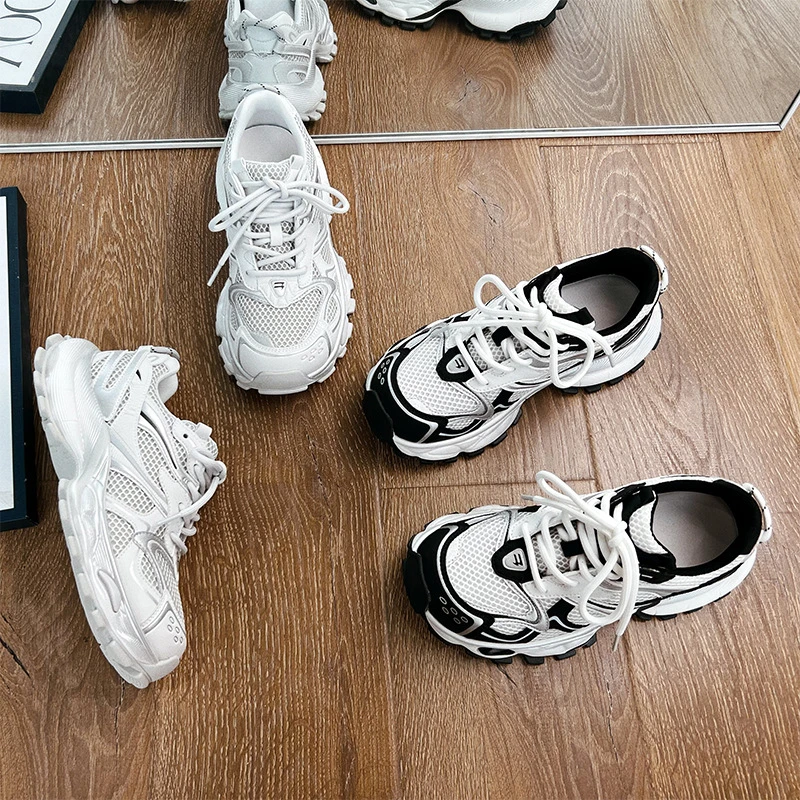 【增高5CM】吸膜底老爹鞋女秋季新款女式运动鞋厚底户外鞋女百搭潮