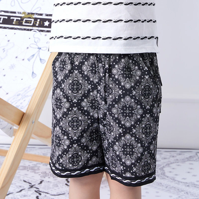 ETTOI爱多娃童装儿童春夏新款时尚休闲裤子满印腰果