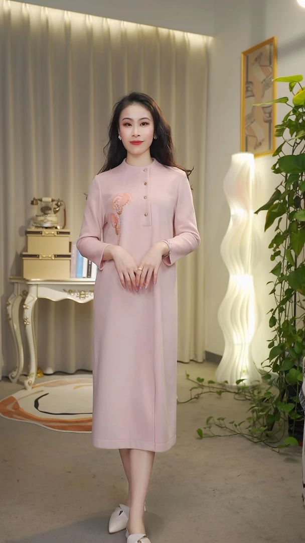 【七景超级太太】2024新款高级定制女装连衣裙轻奢连衣裙 SL24248