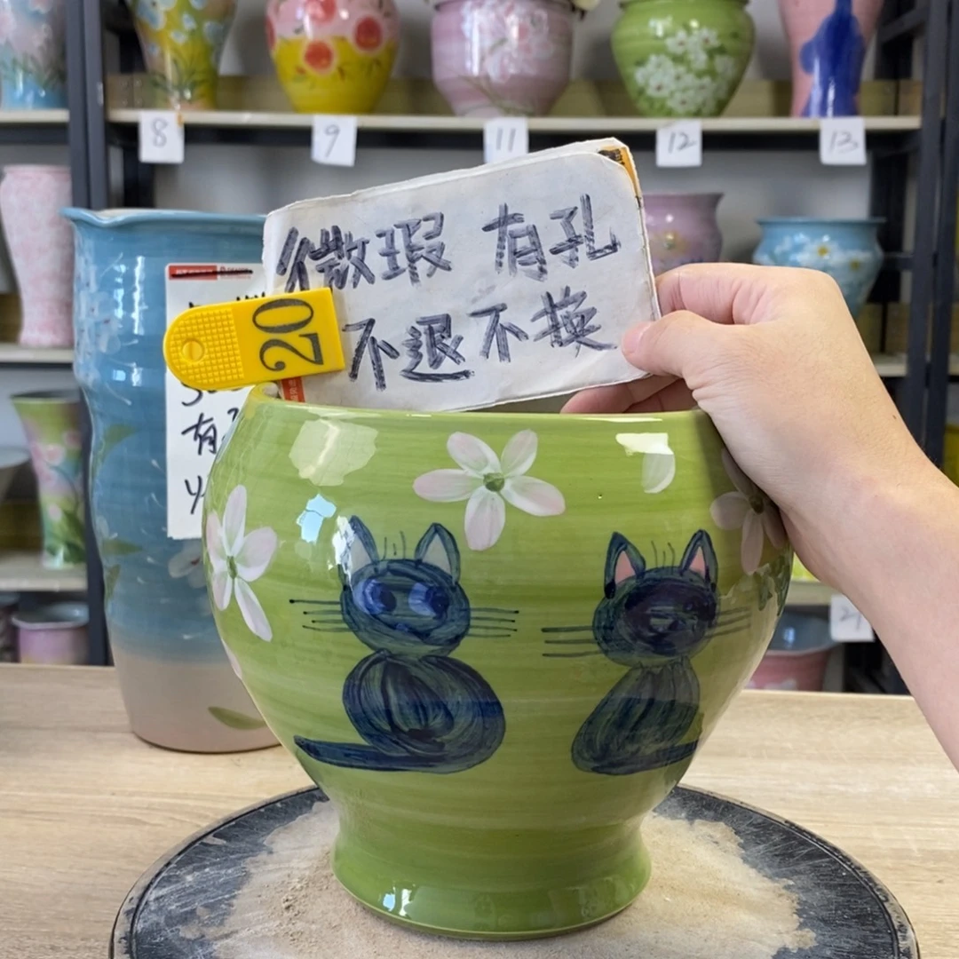 景德镇手工手绘陶瓷花盆