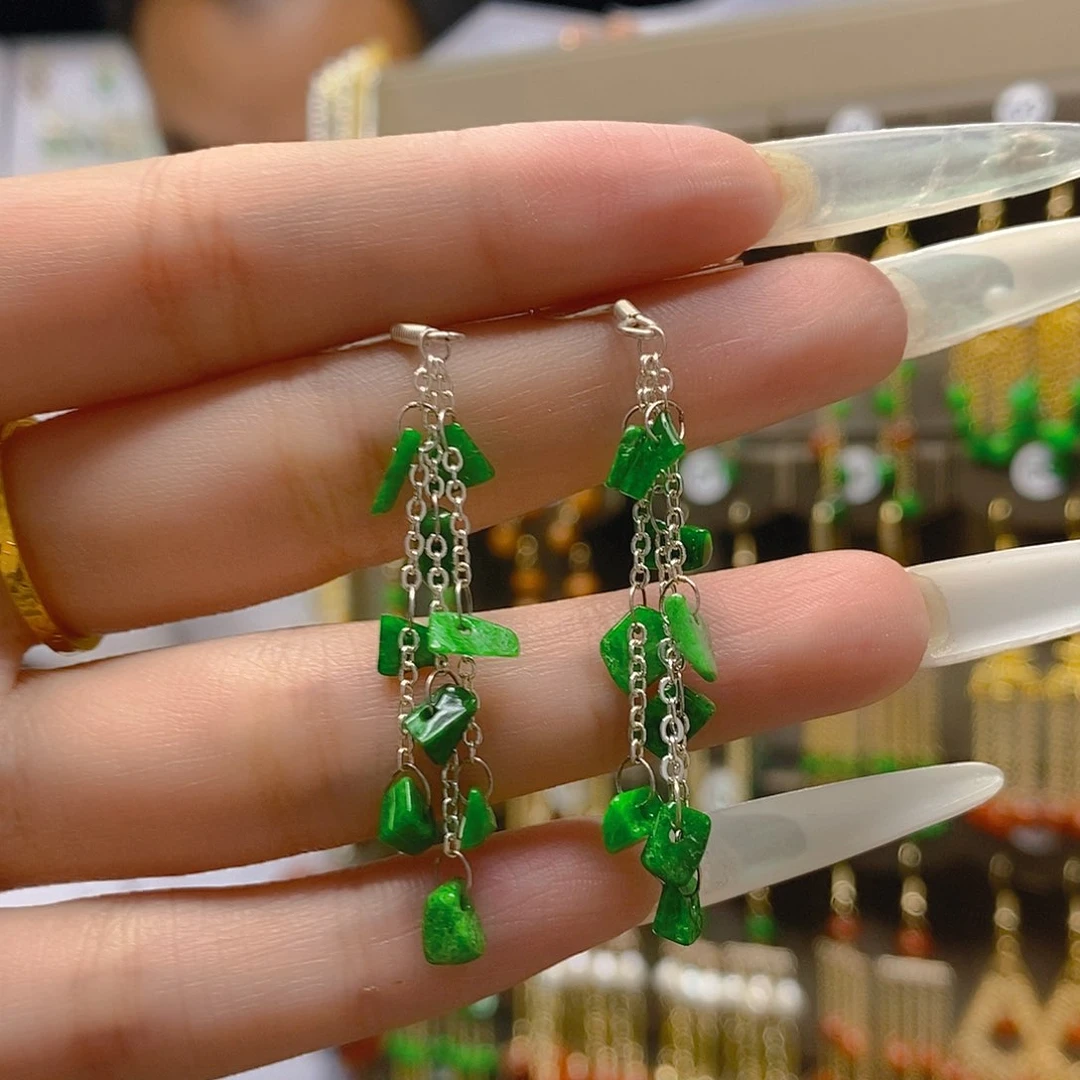 翡翠合金耳饰翡翠