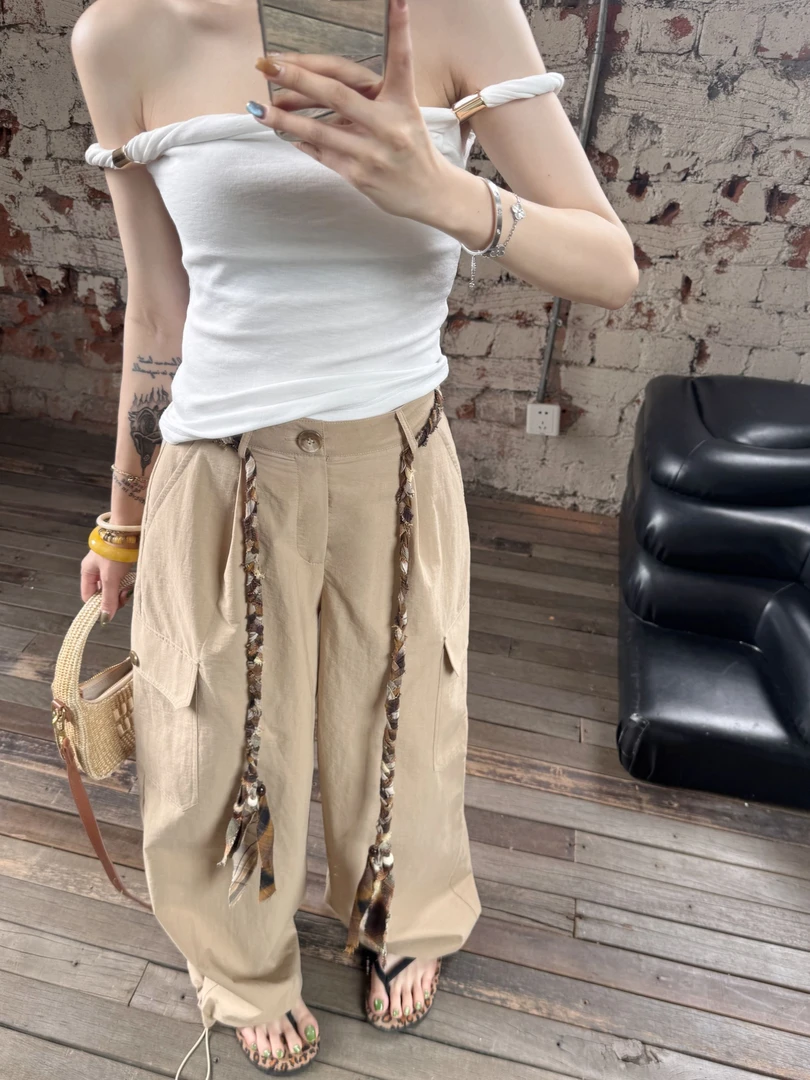 工装阔腿裤工装裤慵懒纯欲风女装甜美可爱风格洋气老钱风松弛感