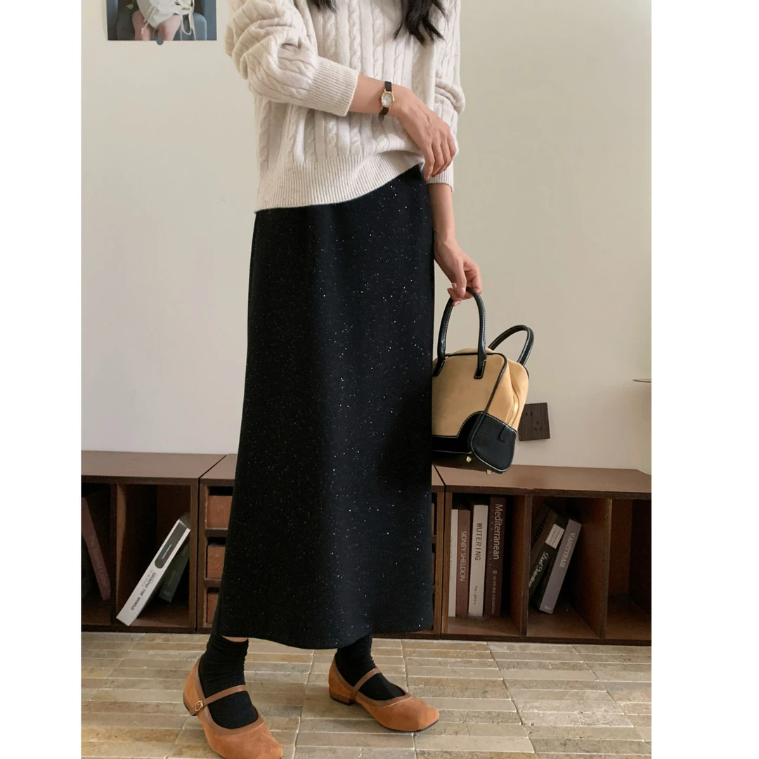 7815春秋冬新款直筒裙时尚百搭简约裙子女