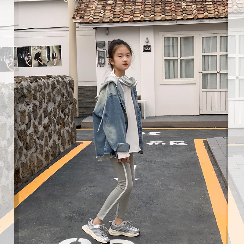 【痞帅】西西家女童2025春季新款百搭连帽牛仔外套儿童休闲上衣F75