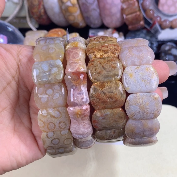 硅化珊瑚（珊瑚玉）未镶嵌吊坠(赠链)18号手排200漏128米一条可挑