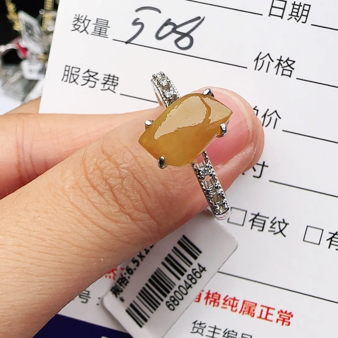 银S925镶嵌戒指翡翠戒指