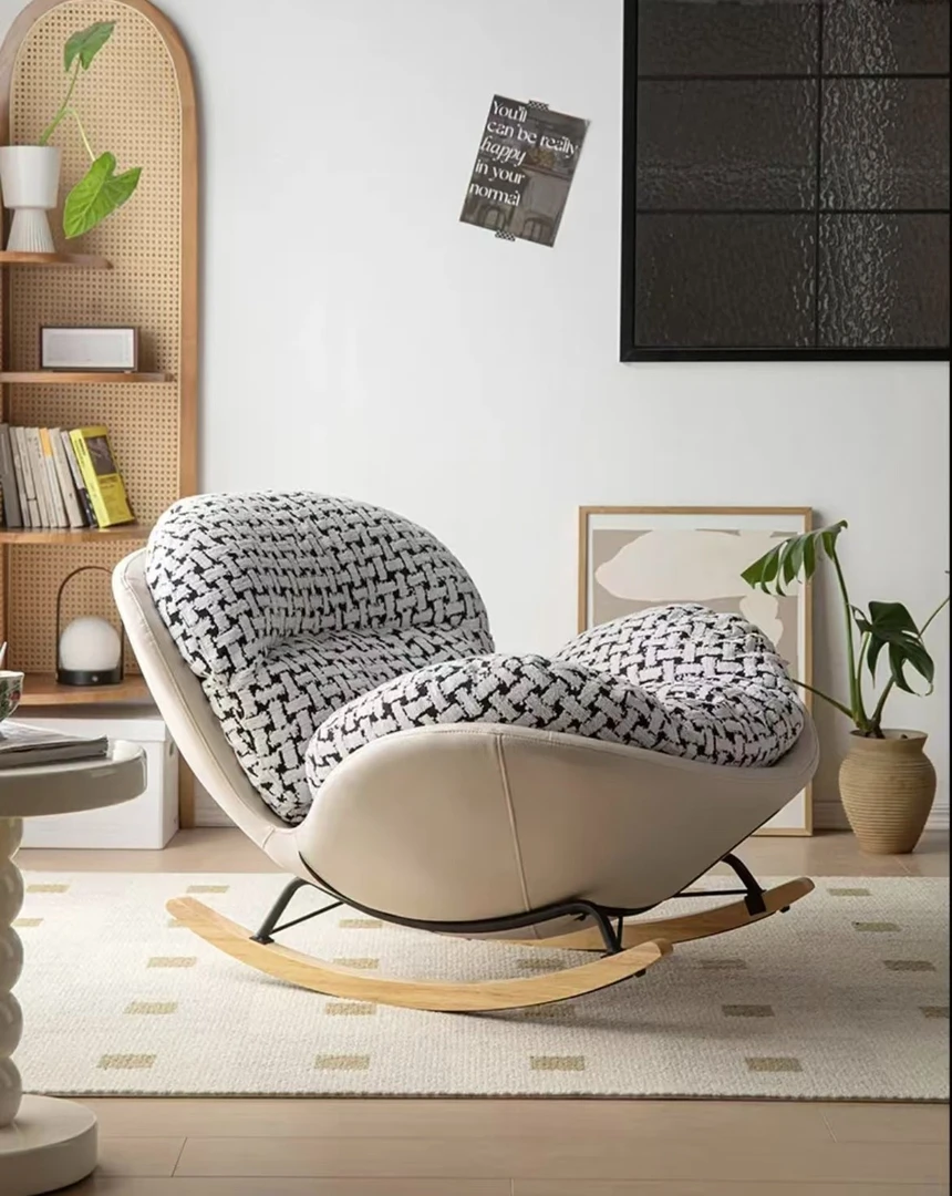 大号蛋壳摇摇椅懒人沙发简约现代摇椅躺椅阳台家用可躺摇摇休闲椅