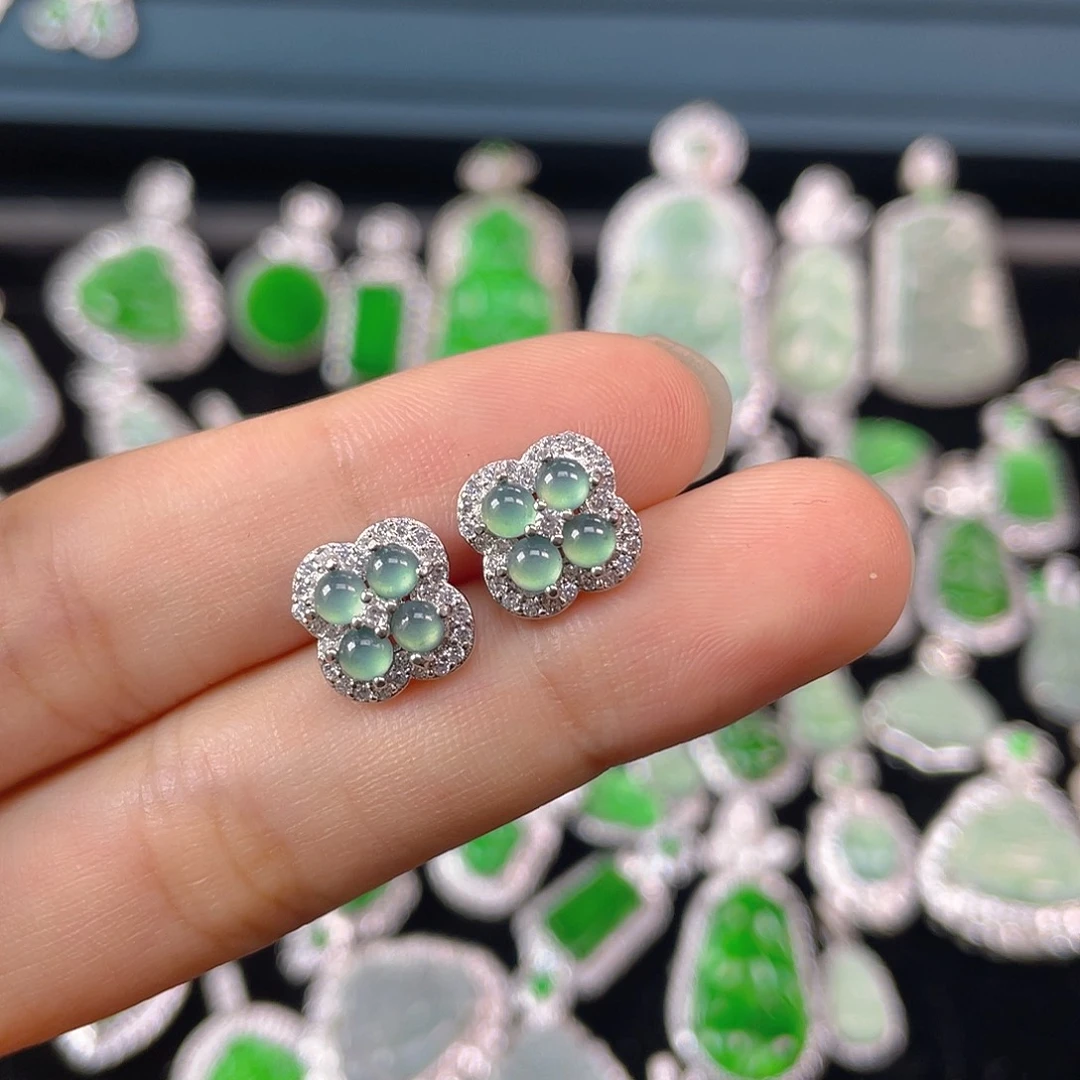 未镶嵌翡翠耳饰耳钉