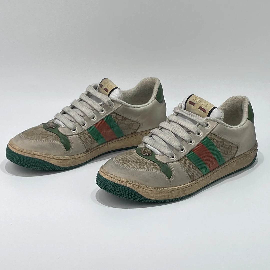 95新 GUCCI/古驰 37码 98新 绿尾脏脏鞋/ML02021